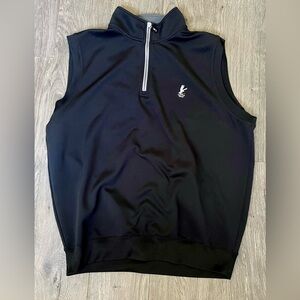 Fairway Green F&G Tech Framingham Country Club Golf Vest Men L Black Quarter Zip